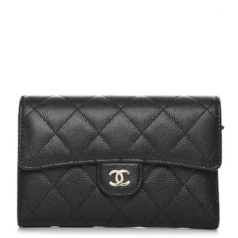 Chanel Flap Wallet Quilted Diamond Small Caviar 